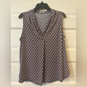 Sleeveless Blouse - Navy and Pink